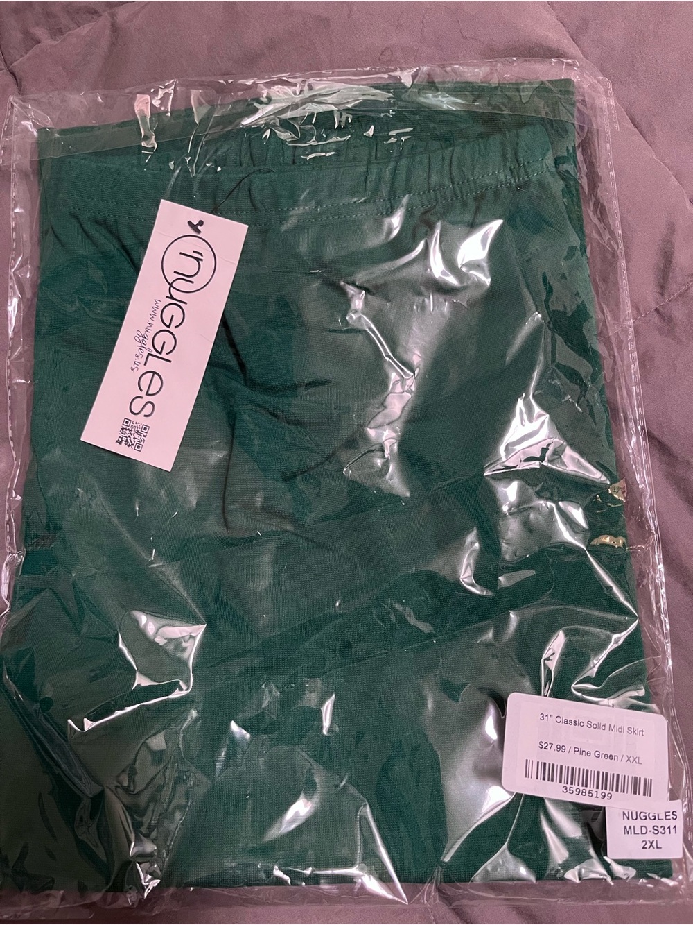 Nuggles Pine Green Classic Skirt NWT